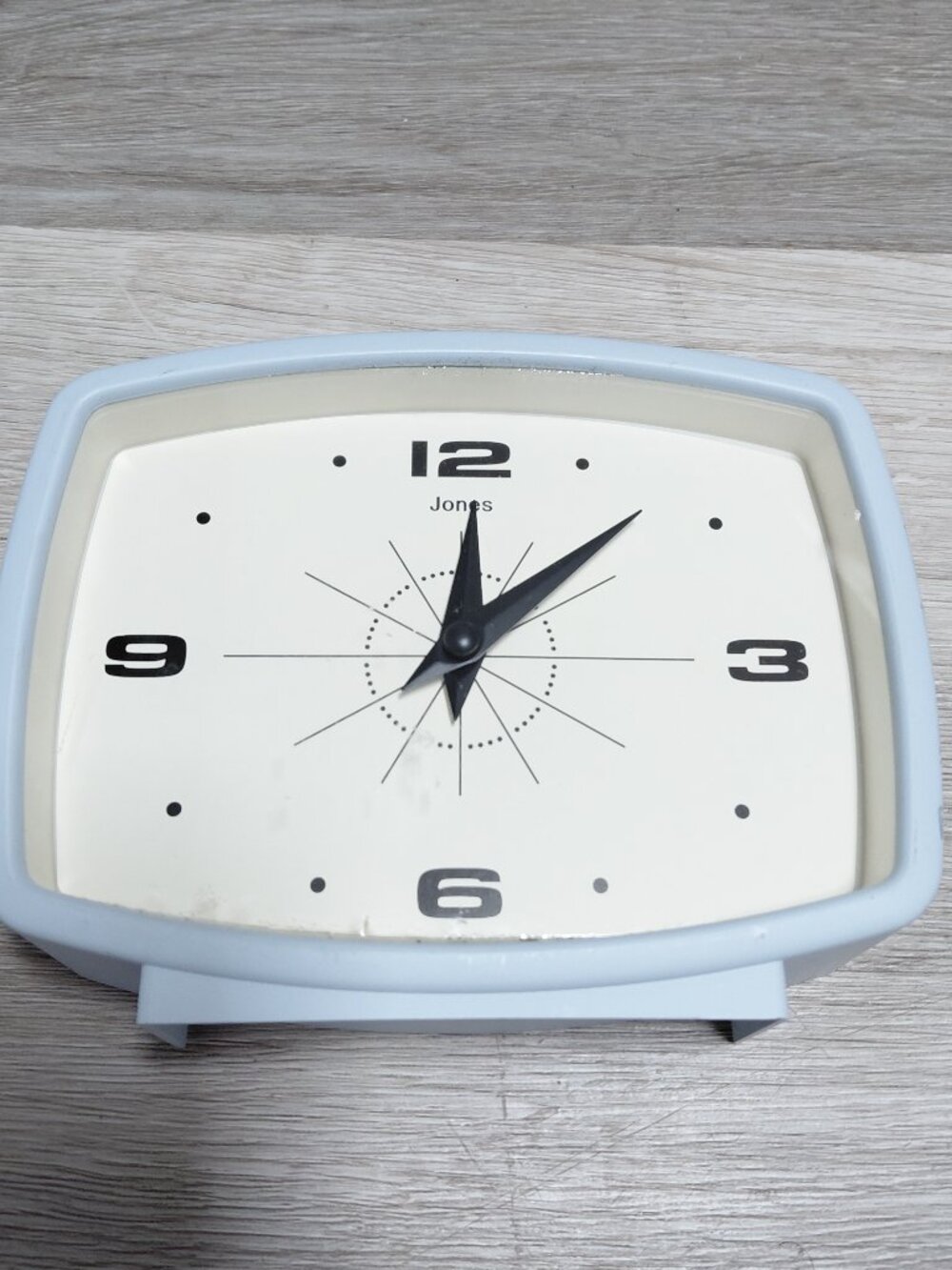 Pale Blue Battery Operated Jones Movie Wall Clock 25cm